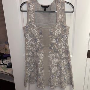 Blue and gray floral dress